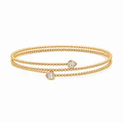 14Kt Bead Wrap Pear Diamond Bracelet