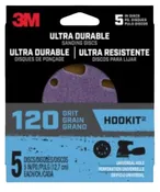 3M 27259 Power Sanding Disc, 5 in Dia, 120 Grit, Medium, 5-Hole, 8-Hole, Ceramic Abrasive