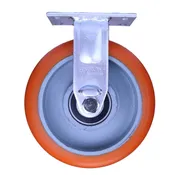 10 Inch Heavy Duty Kingpinless Rigid Caster with Radius Tread Polyurethane Wheel