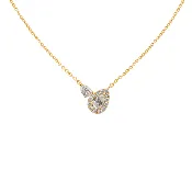 18K “Toi et Moi” Pear Cut Diamond Halo Necklace