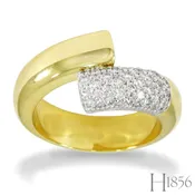 14K Bypass Diamond Bar Ring