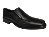 Esse Comfort Men's Leather Wide Width Bicycle Toe Slip-On - Black