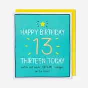 13 Official Teenager 13th Birthday Card