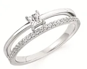 14k White Gold .28 ct tw Diamond Double Band Fashion Ring