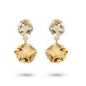 18K Amorfus Earrings (0957) - Champagne Citrine & Off-White Citrine Earrings