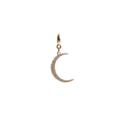 Pavé Crecent Moon Lock Charm
