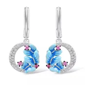 925 Sterling Silver Dangle Butterfly Drop Earrings Cubic Zirconia brincos Jewelry