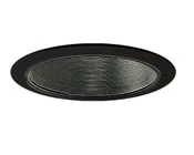 L4D500B - 5" Airtight Metal Cone Baffle Trim - 75W Max. PAR30 or R30/90W Max. PAR38/60W Max. A19 - Black/Black
