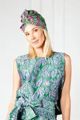 Berry Palm Jacquard Turban
