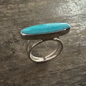 Cloudy Mountain Turquoise Ring - Size 7