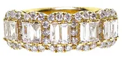 1.50ct  Round & Baguette Diamond 18k Band