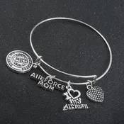 Beautiful Air Force Mom Charms Bracelet