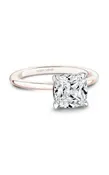 14K Rose Gold and 14K White Gold Solitaire Cushion Engagement Ring