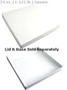 10-3/16 x 10-1/16 x 1-1/8 White 24 oz. (1-1/2 lb.) Sqaure Candy Box LID 250/Case