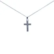 14K White Gold Cross Necklace