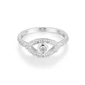 10 Pointer Evil Eye Diamond Solitaire Ring