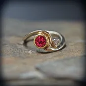 Pink Spinel Wave Ring