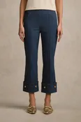 Bengajean® Button Capri - Mid Indigo Wash