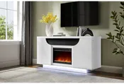 AILEEN WHITE 66″ ENT UNIT W/LED, SPEAKERS, CRYSTAL AND POP-UP DOORS