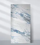 3D Calacatta Azur Marble UV Protected PVC Wall Panel - 4x8 ft, Fireproof & Waterproof, (32 sq. ft)