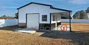 20’x35’x10′ Black Two-Tone Residential Garage with Lean-to