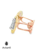 14 Karat White and Yellow Gold Tower Cufflinks with a Scripture