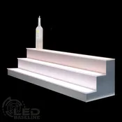 16″ 3 Tier Stainless Steel Aluminum LED Display Shelf – In Stock