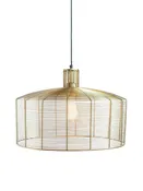Antique Brass Finish Metal Pendant Lamp with Ceiling Canopy 18" Diameter x 13"