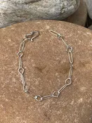 Sterling Silver Oval & Diamond bracelet