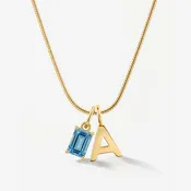Ada Birthstone Capital Initial Necklace