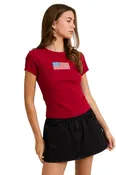 ALL AMERICAN RIBBED BABY TEE IN RED
