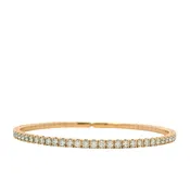 14K Rose Gold Natural 2.81 Carat Round Brilliant Cut Diamond Tennis Bangle Bracelet