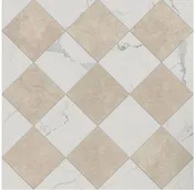12x12 Checkerboard Pattern Ivory Honed Marble and Carrara Honed Marble