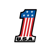 #1 with American Flag Die-cut Sticker