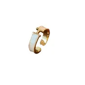 Culbreth's Jewelers Adjustable Mother of Pearl & Rhinestone H Ring