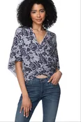 100% Cashmere Original Printed Victoria Wrap Knit Sweater