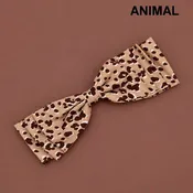 Animal Bow Clip- Leopard Tan