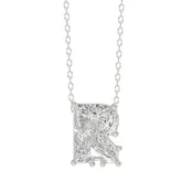 10K WHITE GOLD 1 5/8CT FANCY CUT ALPHABET DIAMOND LADIES PENDANT WITH CHAIN