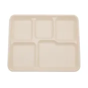 10" x 8.5" Wheat Straw 5-Compartment Tray