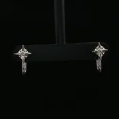 14KW Diamond Star Screw Back Earrings