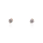 14K ROSE GOLD ROUND BRILLIANT CUT DIAMOND STUD EARRINGS 1.50CTW