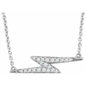 14K 1/8 CTW Diamond Lightning Bolt 16-18" Necklace