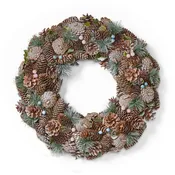 18.5" Pine Cone and Glitter Unlit Artificial Christmas Wreath - NH566313