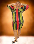 Ibidun Smokey Dress with Cuffed Sleeves