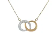 10k Diamond Double Circle Pendant