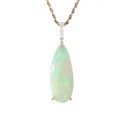 14k Two Tone Opal Pendant with