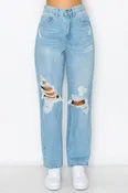 COTTON RIGID BAGGY STRAIGHT JEANS