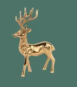 12" Gold Aluminum Reindeer
