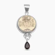 20 Paisa Indian Coin Silver Drop Pendants