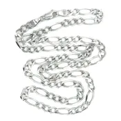 10K White Gold 22" Figaro Chain; 14.4g